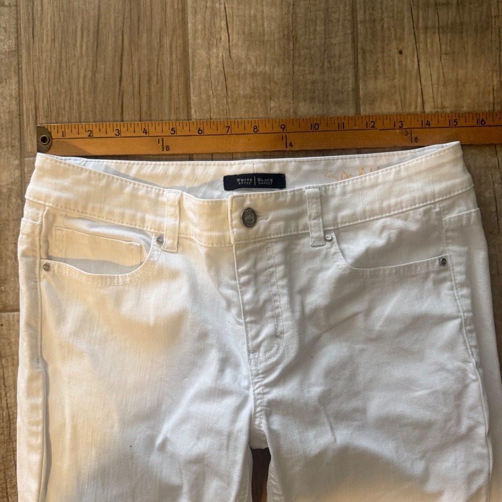 White House Black Market Cropped Jeans in White - Picture 8 of 16